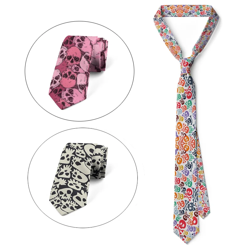 Top Trends: New Fashion Wedding Ties Business Men's Ties Elegant Women's Skeleton Printed Ties Or Party Cuello Falso Mujer Shoppable Styles