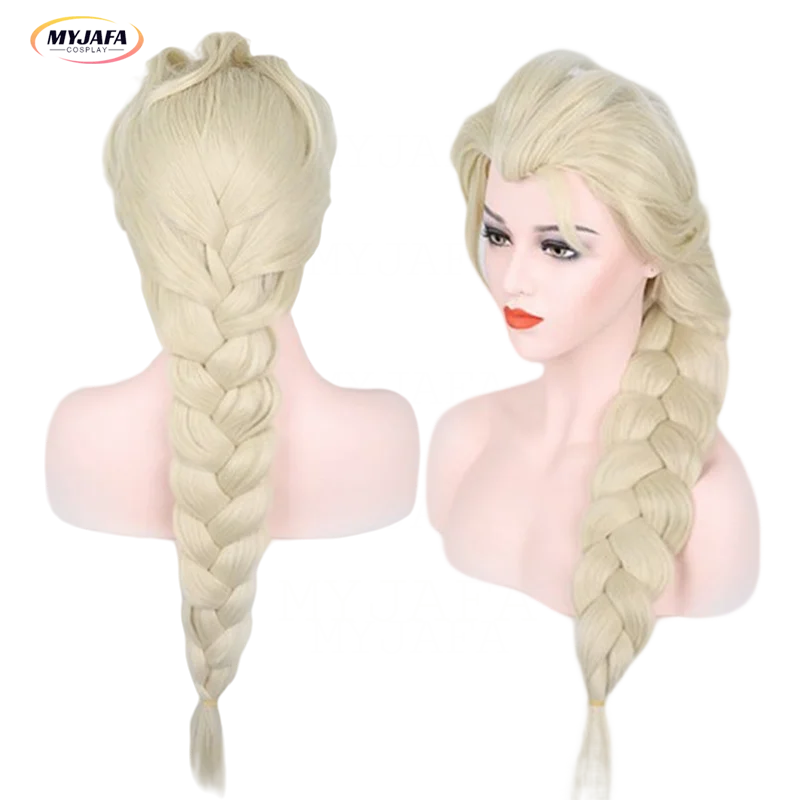 Top Trends: Elsa Cosplay Wig Queen Princess Long Braid Heat Resistant Synthetic Hair Adult Women Halloween Party Anime Cosplay Wigs + WigCap Shoppable Styles