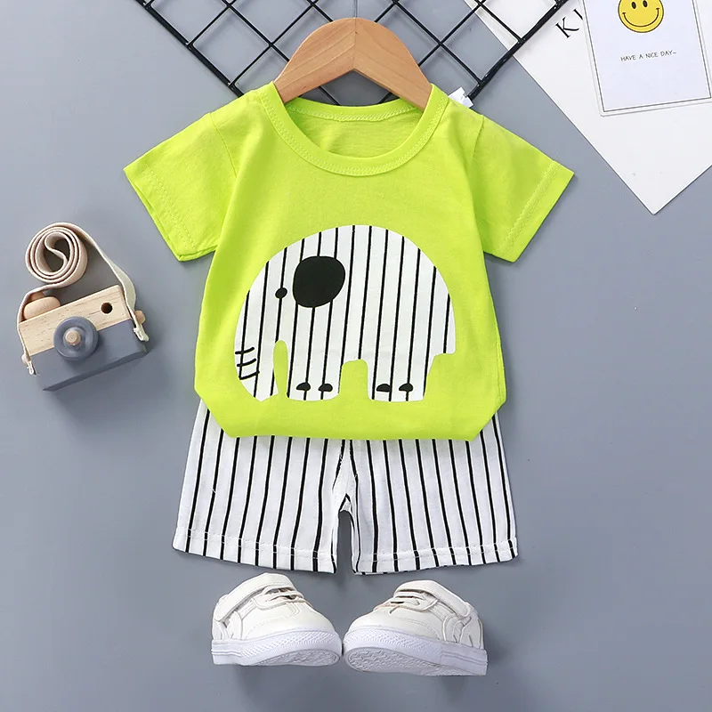 Top Trends: 2pcs Baby Clothes Cute Short-sleeved Children T-shirts + Shorts Suit Cotton Kids Boys Girls Clothing Sets Summer Kids Outfit Shoppable Styles