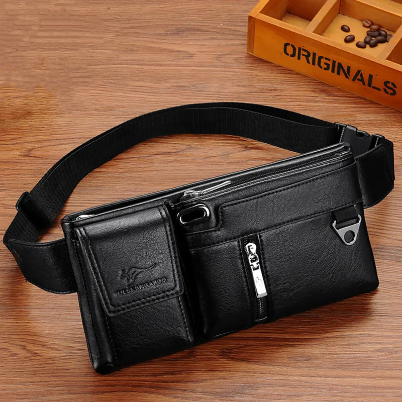 Top Trends: Fashion Soft Leather Men&#039;s Chest Bag Multifunction Crossbody Bag Sports Waist Pack Travel Shoulder Bag Male Phone Waist Bag Shoppable Styles