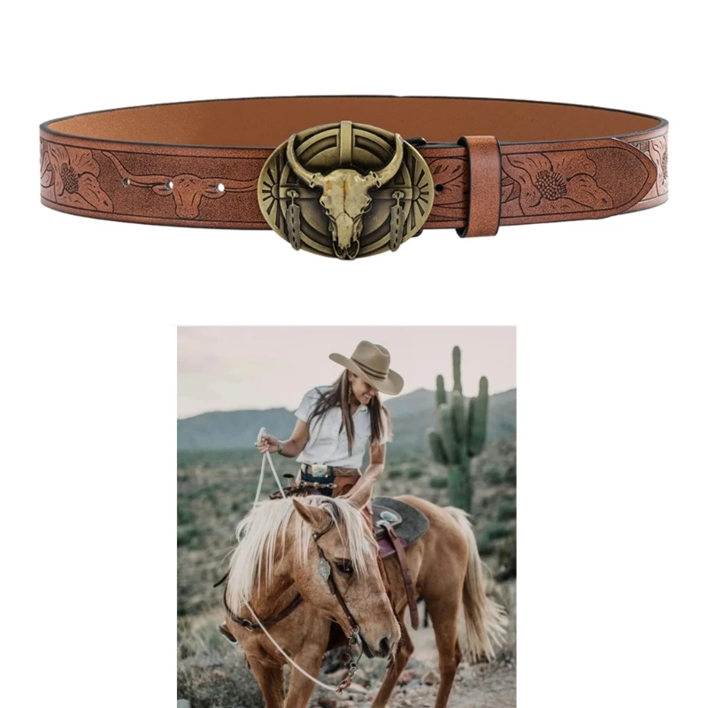 Top Trends: Vintage Cowboy Belt For Men Teens Denims Pants Belt TexasBull Buckle Belt For Male Metal Carved Buckle Jeans Belt Shoppable Styles - Image 3