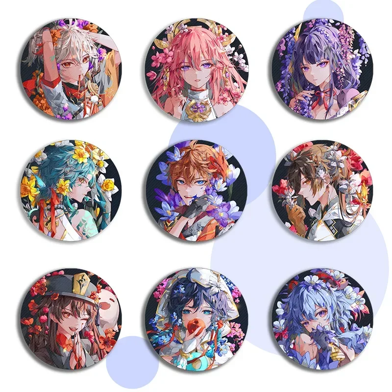 Top Trends: 58mm Game Impact Badge Arataki Itto Yae Miko Anime Figure Brooches Cosplay Cute Accessories For Clothes Backpack Gift Pins Shoppable Styles