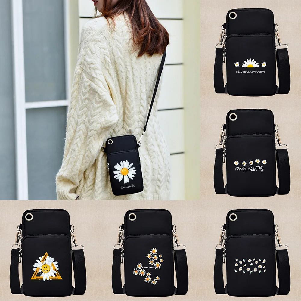 Top Trends: Pouch Sports Universal Mobile Phone Bag Crossbody Bags For Girls Shoulder Bag Cute Daisy Pattern For Samsung / iPhone Coin Purse Shoppable Styles