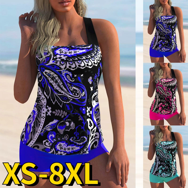 Top Trends: 2023 Summer Ladies Sexy Tankini Two Piece Swimsuit New Women's High Waist Swimsuit High Waist New Design Printing Beachwear Shoppable Styles