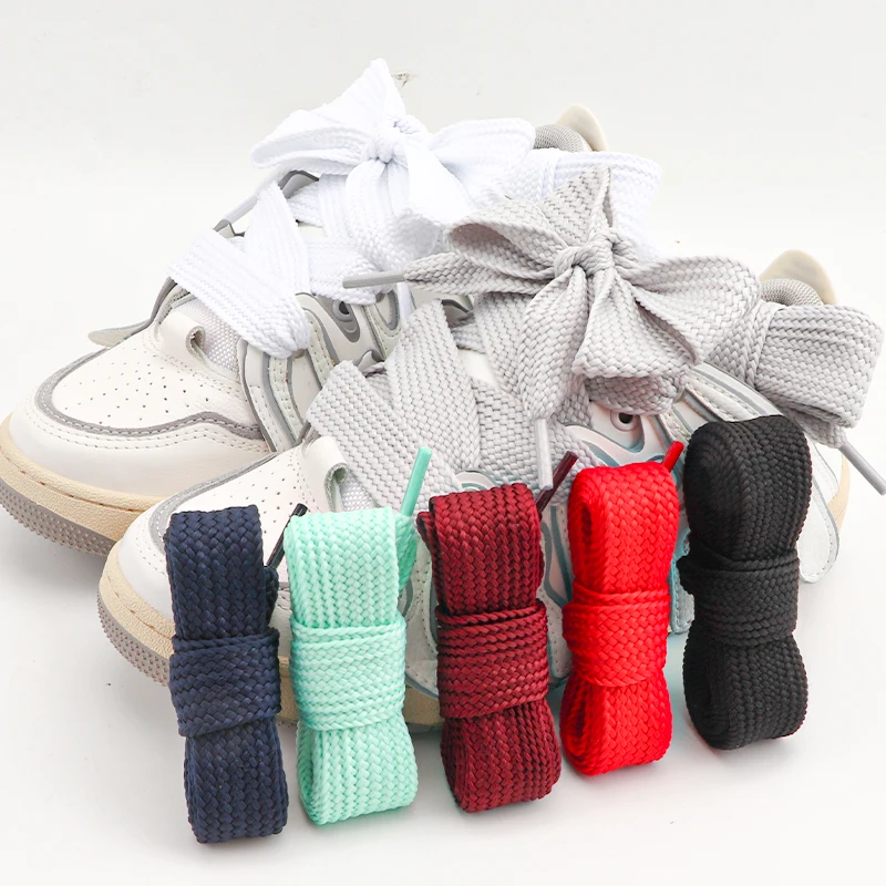 Top Trends: 1Pair Fashion Sneakers Rope Laces 2.5cm Wider Sneaker Rubber Band For Casual Shoes Big Shoelaces Accessories 100 / 120 / 140 / 160CM Shoppable Styles