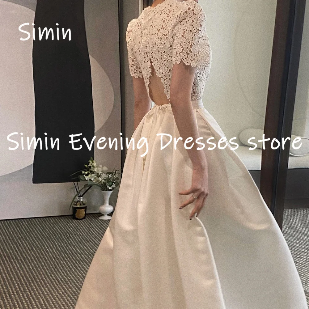 Top Trends: Simin Lace A-line Scoop Neckline Ruffle Elegant And Pretty Bride For Party Floor-length Formal Wedding Dresses For Woman 2023 Shoppable Styles