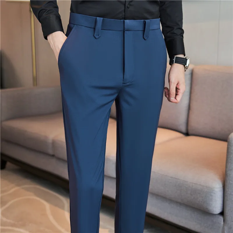 Top Trends: Brand Clothing Men Have High Spring Elasticity Business Trousers / Male Slim Fit Solid Color Dress Suit Pants Casual Pants 38 Shoppable Styles - Image 2