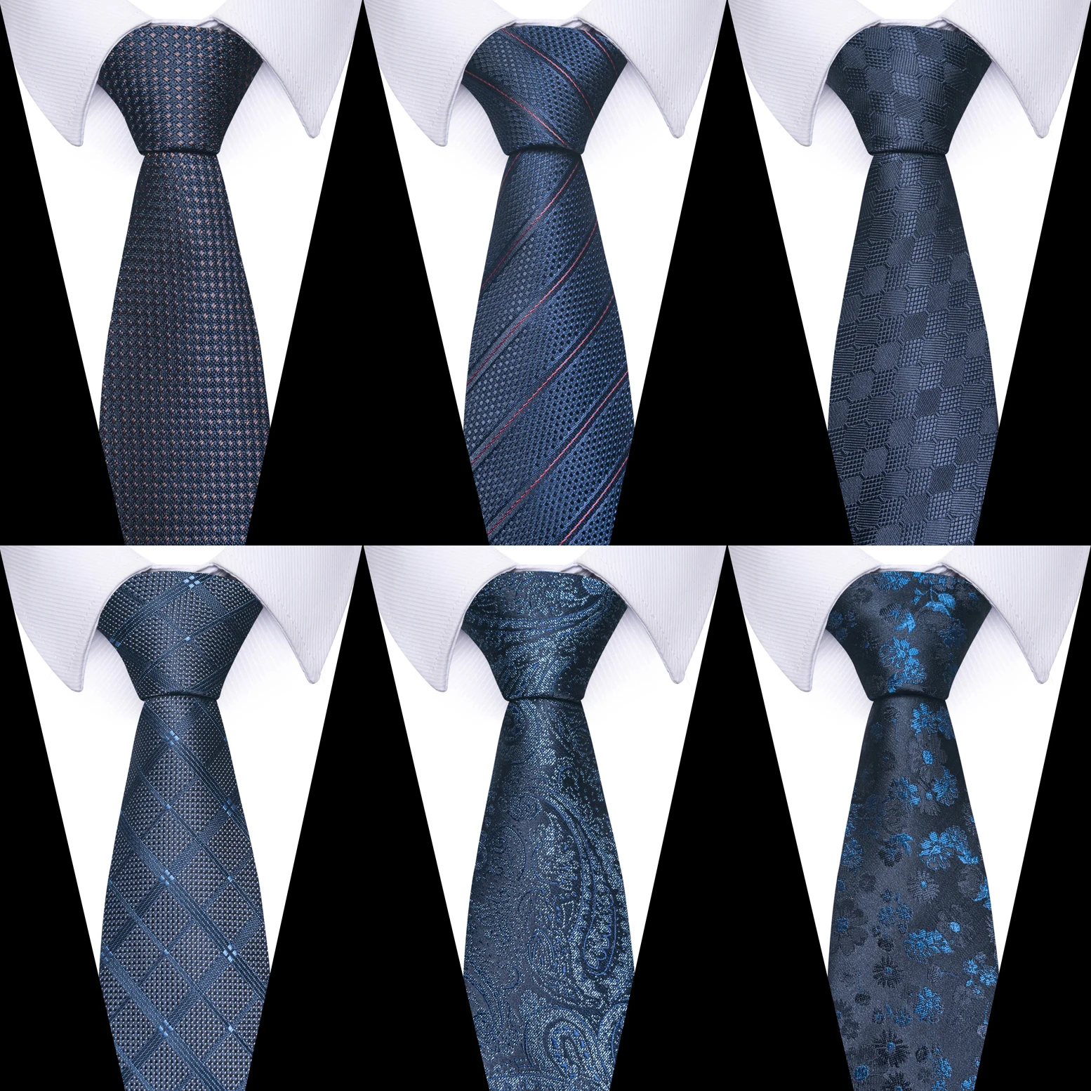 Top Trends: 100% Silk Brand Dark Blue Tie For Men New Design 7.5 Cm Jacquard Silk Necktie Men Suit Accessories Fit Formal Party Wedding Shoppable Styles