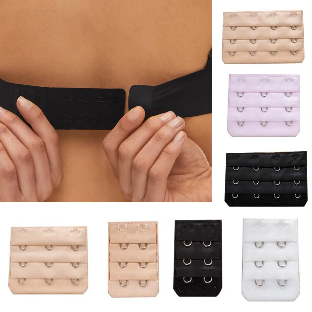 Top Trends: 1 / 4PCS 2 / 3 / 4 Hooks Bra Extender Women Nylon Elastic Bra Strapless Underwear Strap Adjustable Belt Buckle Intimates Accessories Shoppable Styles