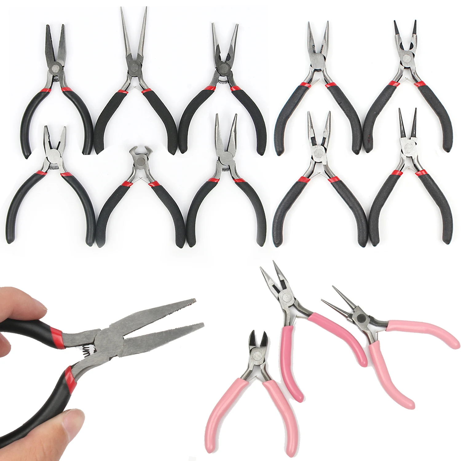 Top Trends: 1Pcs Mini Pliers Insulated Cutter Clamping Stripping Wire Crimping Cable Cutters Round Long Nose Pliers For Jewelry Making Tools Shoppable Styles