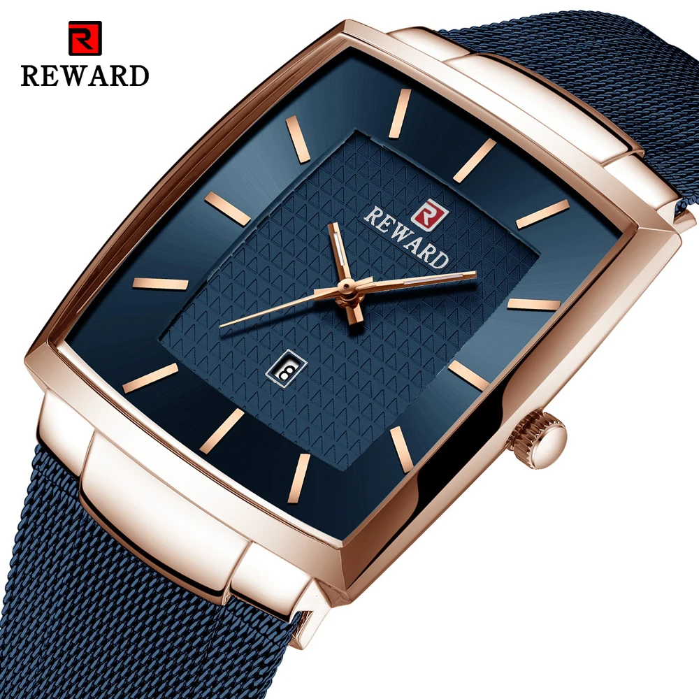 Top Trends: REWARD Fashion Blue Men&#039;s Watches 2023 New Top Luxury Brand Watch Men Business Waterproof Stainless Steel Quartz Wristwatch Shoppable Styles