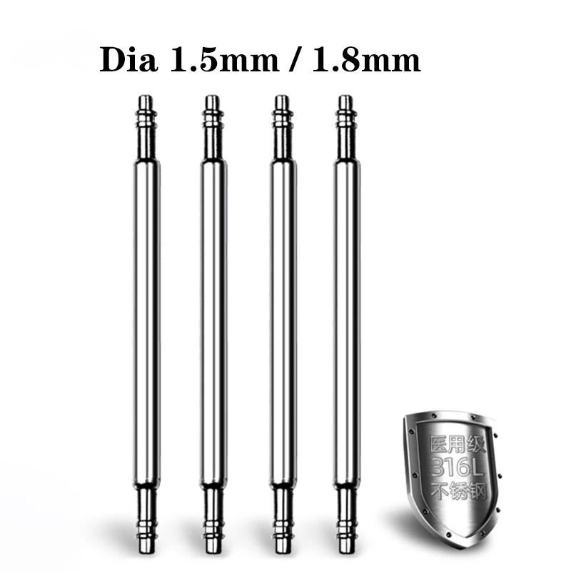 Top Trends: 10PCS Dia 1.5mm / 1.8mm Spring Bars Strap Link Pins Fits 16mm 18mm 19mm 20mm 21mm 22mm 24mm 26mm 28mm Watch Band Strap Links Bars Shoppable Styles