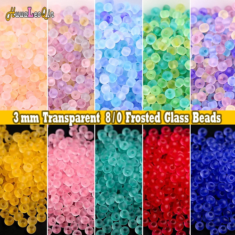 Top Trends: 165pcs 3mm Japan Transparent Frosted Glass Beads 8 / 0 Loose Spacer Seedbeads For Needlework Jewelry Making DIY Sewing Accessories Shoppable Styles