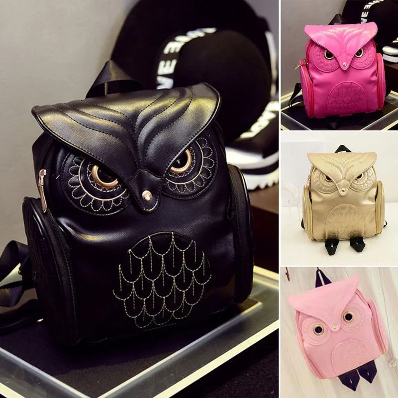 Top Trends: Owl Shape Embossed Shoulder Backpack Bags Satchel Travel Bag Fashion Womens' PU Backpack Casual Shoppable Styles