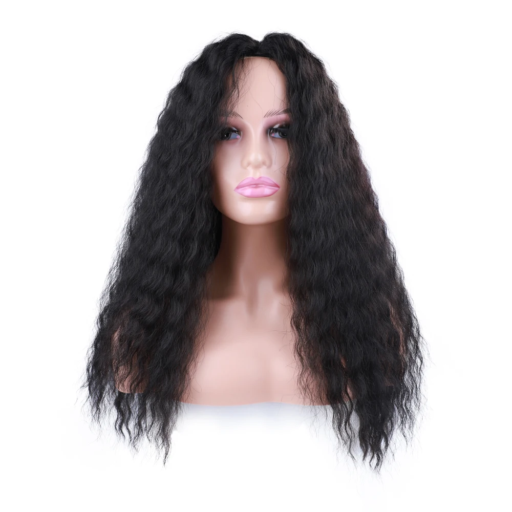 Top Trends: Long Synthetic Wig Natural Black Color Loose Deep Curly Hair Wig Afro Curly Wigs For Women Black Curly Synthetic Wig Puffy Hair Shoppable Styles