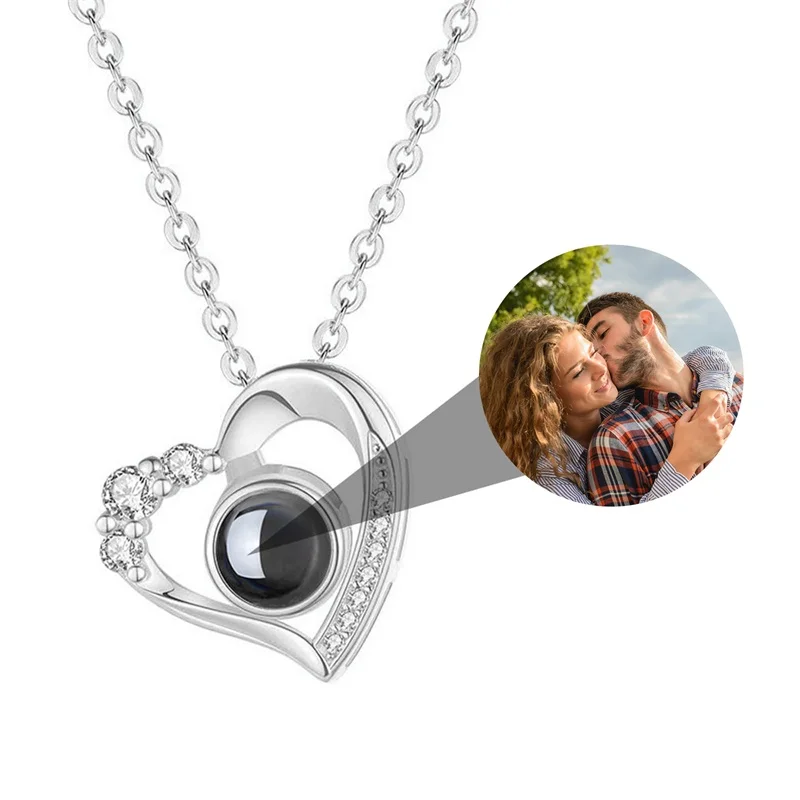 Top Trends: Custom Projection Necklace Personalized Picture Heart Pendant Necklace Memorial Photo Jewelry Valentines Day Gifts For Her Shoppable Styles