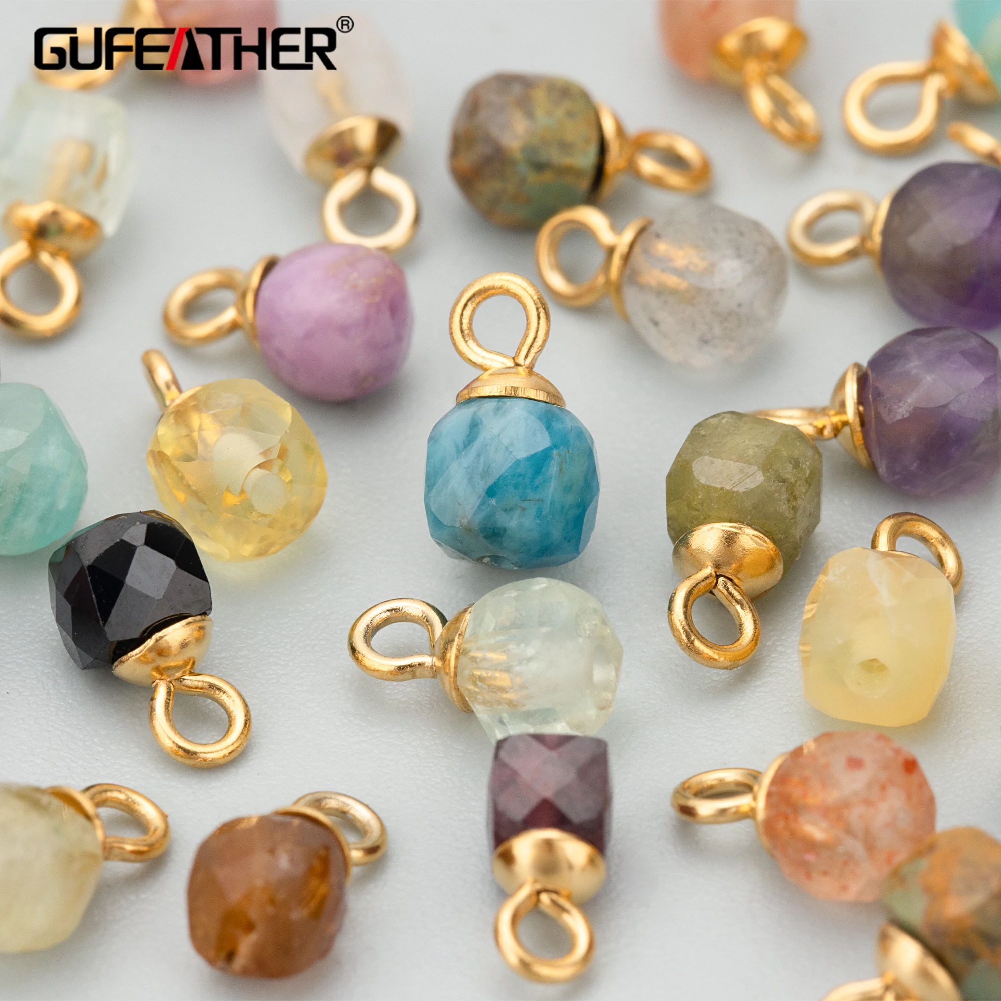 Top Trends: GUFEATHER ME13, jewelry Accessories, stainless Steel, natural Stone, hand Made, jewelry Making, charms, diy Pendants, 10pcs / lot Shoppable Styles