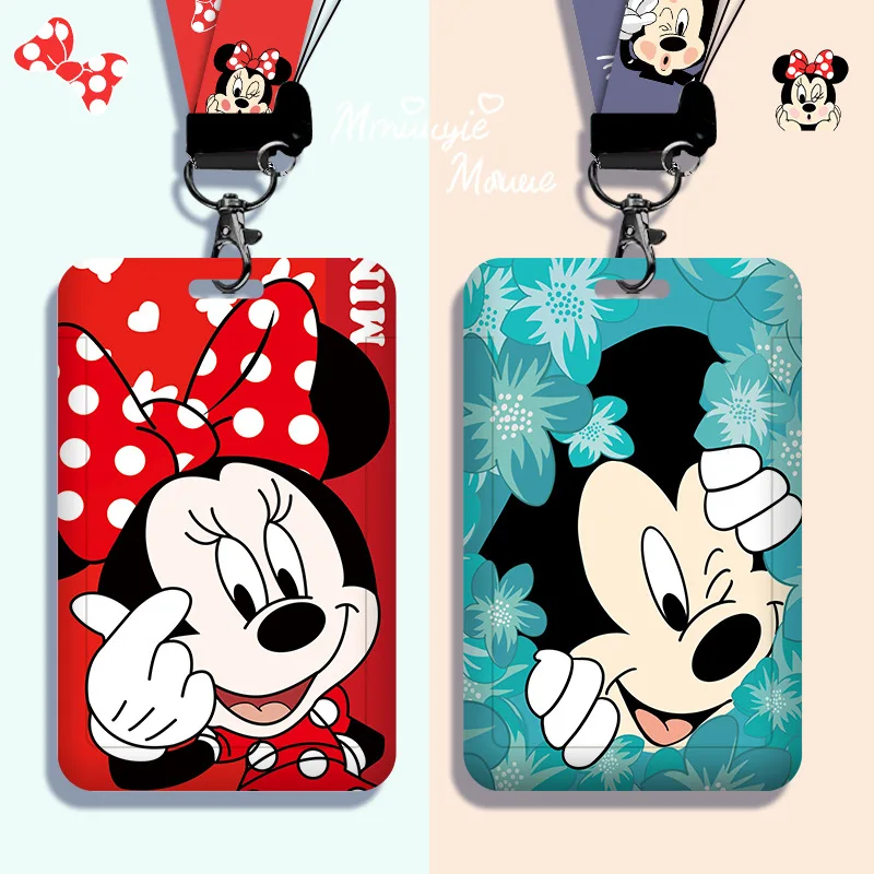 Top Trends: Disney Anime PVC Card Holder Mickey Mouse Minnie Cartoons Hanging Neck Bag Lanyard ID Card Protective Case Anti-lost Cover Shoppable Styles