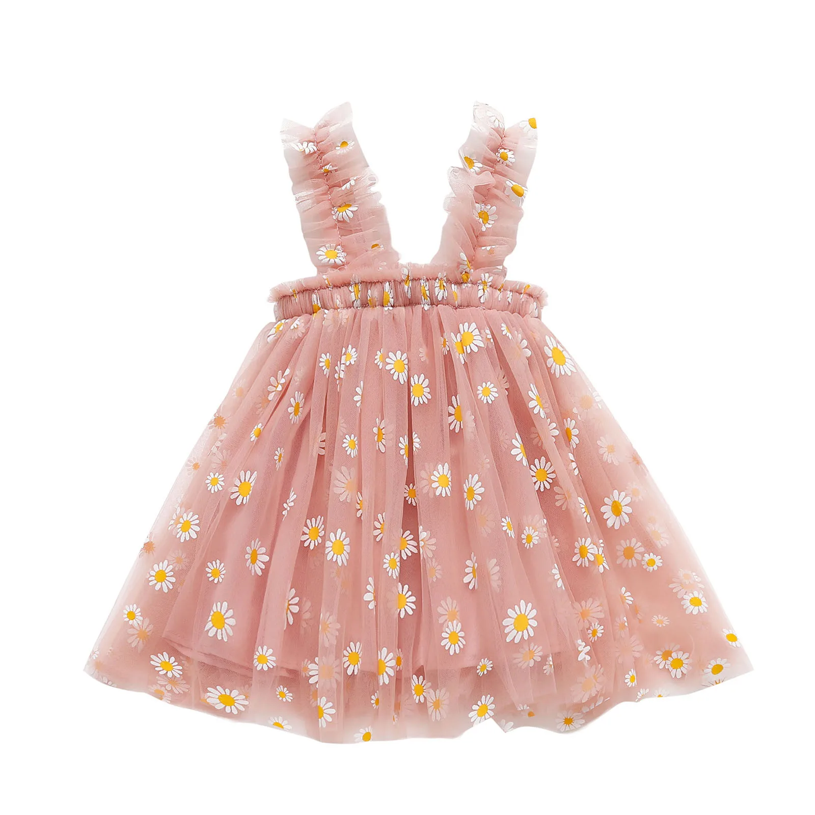 Top Trends: Summer Baby Girls Tulle Dress Daisy Floral Kid Birthday Party Dress Sleeveless Sling Toddler Girl Casual Clothing Princess Dress Shoppable Styles - Image 4