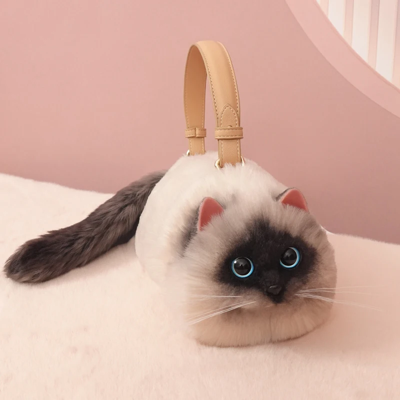 Top Trends: New Niche Pop Unique Design Small Bag Cross-Body Mobile Phone Bag Female Style Small Bag Ladies Cat Siamese Satchel Handbag Shoppable Styles