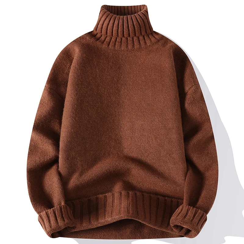 Top Trends: New Turtleneck Sweater Men Pullover Casual Solid Color Knitted Black Sweater Fashion Autumn Winter Men Clothing 2023 Sweater Man Shoppable Styles