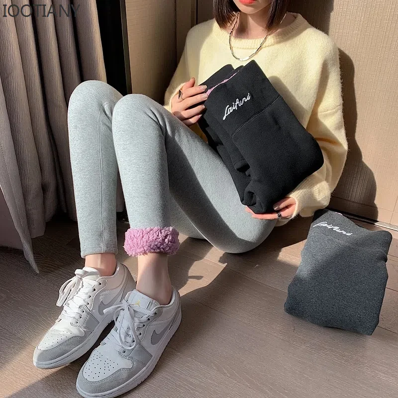 Top Trends: Casual Fleece Liner Winter Skinny Pants Super Warm Women Lambswool Leggings Snow Wear Thicken Capris Cotton Gym Ankle Trousers Shoppable Styles