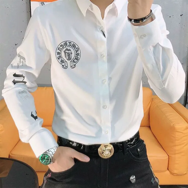 Top Trends: Autumn KPOP Fashion Style Harajuku Slim Fit Tops Loose Casual All Match Shirt Pointed Collar Button Printed Long Sleeve Blusa Shoppable Styles