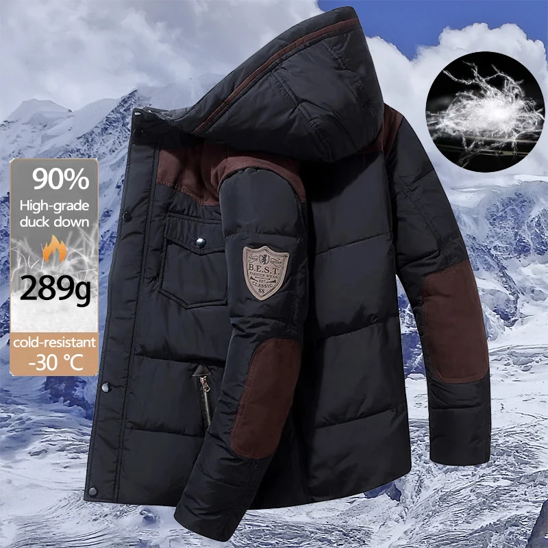 Top Trends: Thickened Outdoor Extremely Cold Collar Down Jacket Men Mid-length Iexull Winter Fashion Thickened Warm Coat Korean Cold-proof Shoppable Styles