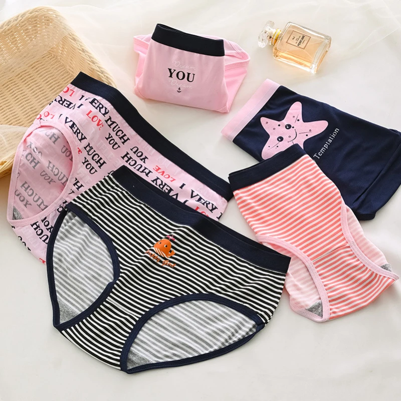 Top Trends: Silk Imitation Women's Panties Middle Waist Breathable Underpants Underwear Female Underpants Printed Briefs Comfort Lingerie Shoppable Styles