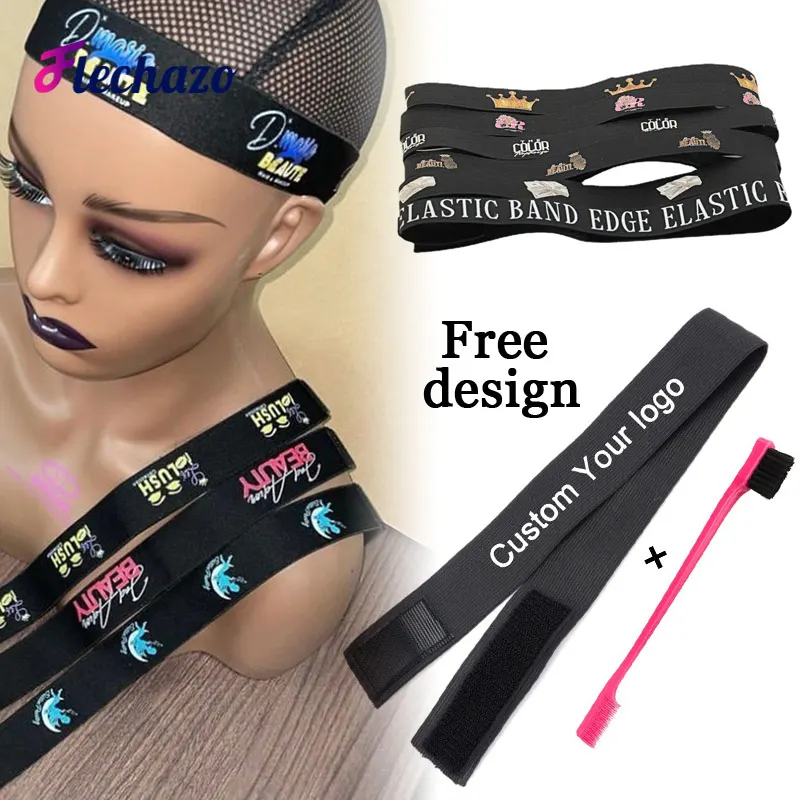 Top Trends: Edge Melt Band For Lace Wigs 2.5-4cm Wide Elastic Band With Custom Logo For Laying Lace Edge Slayer Hair Band And 1pc Edge Brush Shoppable Styles