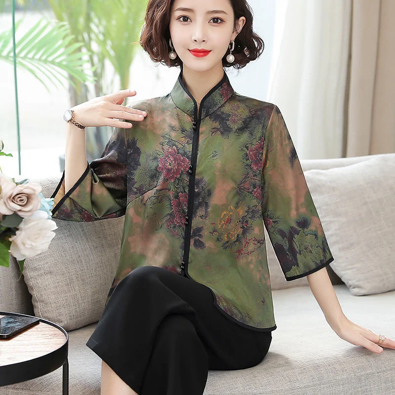 Top Trends: China Style Shirt Vintage Cheongsam Tops Hanfu Women Blusas Chinese Traditional Dress Tang Suit Harajuku Printing Blouses Femme Shoppable Styles