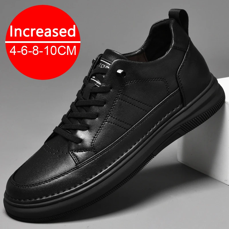 Top Trends: Spring Autumn Men's Inner Heightening Shoes Leather Sports Casual Shoes Invisible Height Increasing Shoes Men Sport Elevator 8CM Shoppable Styles