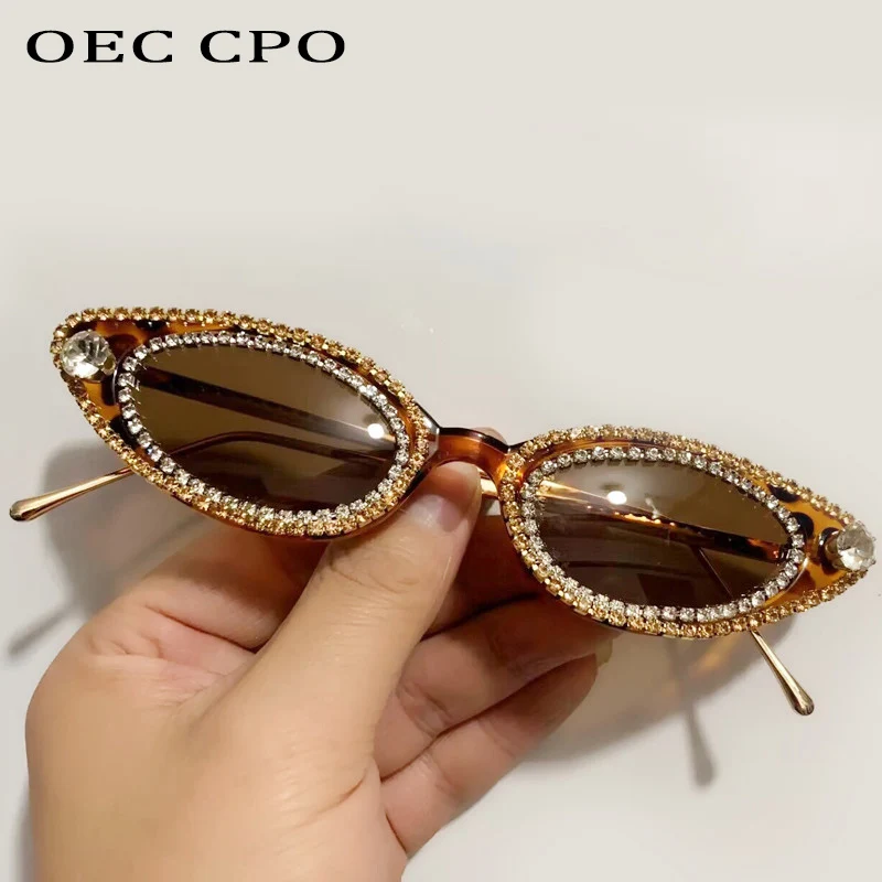 Top Trends: Unique Diamond Fashion Sunglasses Women Luxury Rhinestone Cat Eye Eyewear Female Trend Small Frame Ladies Sun Glasses UV400 Shoppable Styles