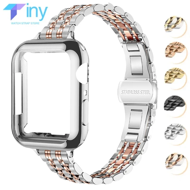 Top Trends: Metal Band+ Case For Apple Watch Ultra 2 Strap 49mm 42mm 41mm 45mm 40mm 44mm TPU Cover Bracelet For Iwatch Series 9 8 7 6 SE 5 4 Shoppable Styles