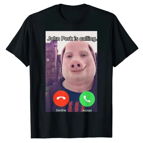 Top Trends: John Pork Is Calling Funny Answer Call Phone T-Shirt Humor Pig Meme Design Graphic Tee Tops Cute Animal Lovers Outfits Gift Idea Shoppable Styles