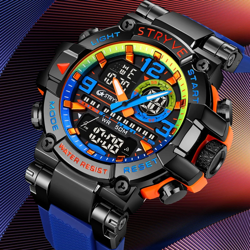 Top Trends: New STRYVE Watch For Men's High Quality Digital-Analog Dual Movement 5ATM Waterproof Watches Fashion Sports Men's Watch 8025 Shoppable Styles - Image 3