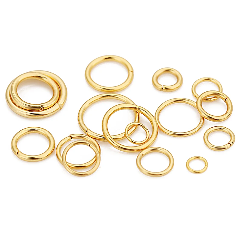 Top Trends: 100pcs High Quality 18K Gold Plated Stainless Steel Split Rings Jump Rings For Necklace Bracelet Jewelry Making Supplies Finding Shoppable Styles