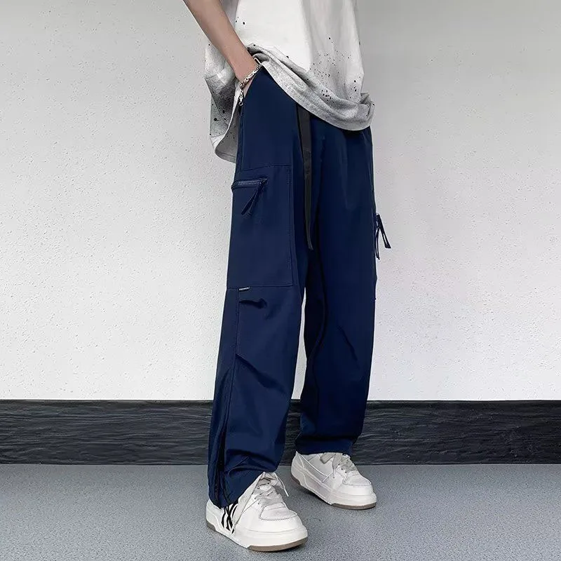 Top Trends: New Summer Fashion Brand Korean Youth Japanese Work Pants Loose And Handsome Straight Leg Men&#039;s Versatile Casual Sports Pants Shoppable Styles