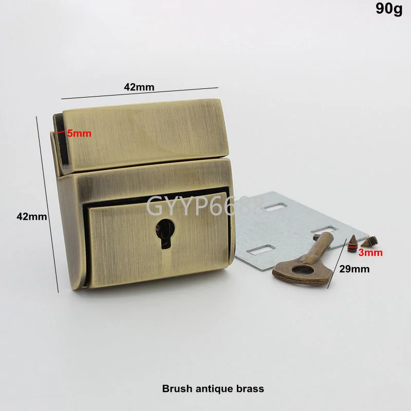 Top Trends: 1-5-20sets 3 Colors 42*42mm Rectangle Shape Key Locks For Handbag Metal Press Lock Purse Hardware Accept Mix Colors Shoppable Styles - Image 2