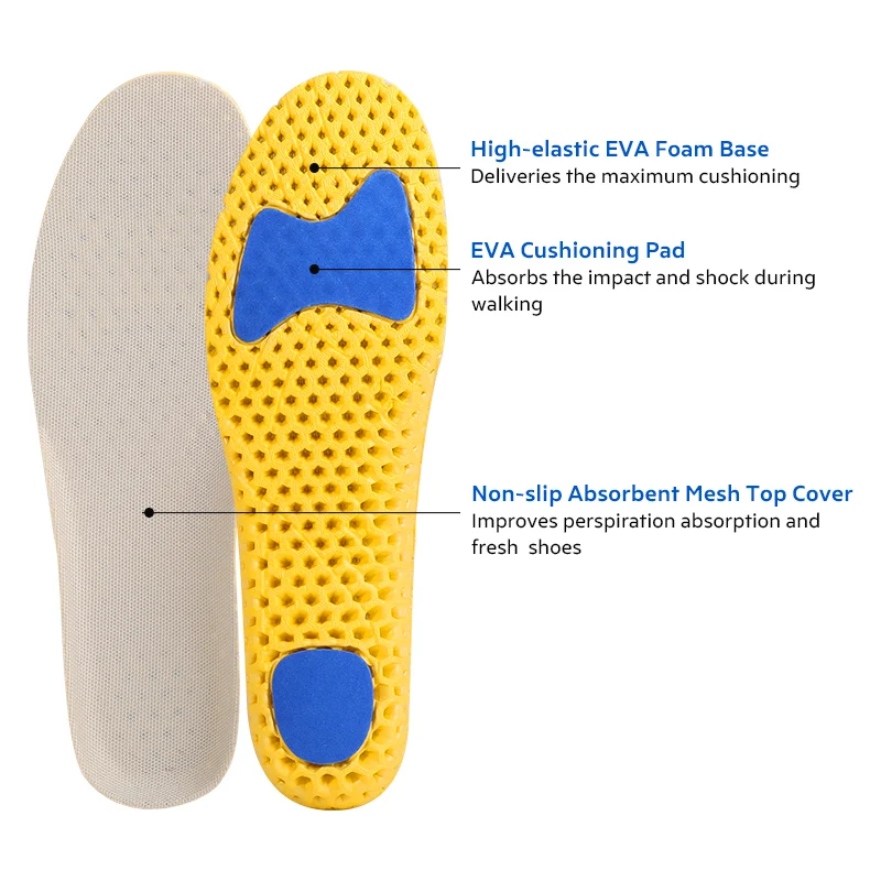 Top Trends: FootMaster Elastic Shock Absorbing Shoe Insoles Breathable Honeycomb Sneaker Inserts Sports Memory Foam Shoe Insole Unisex Shoppable Styles