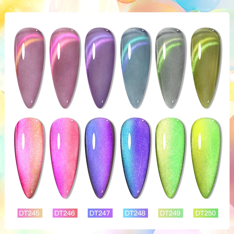 Top Trends: 7ml Double Light Cat Magnetic Gel Nail Polish Glitter Crystal Jelly Rainbow Magnetic Gel Semi-Permanent Soak Off UV LED Varnish Shoppable Styles - Image 4