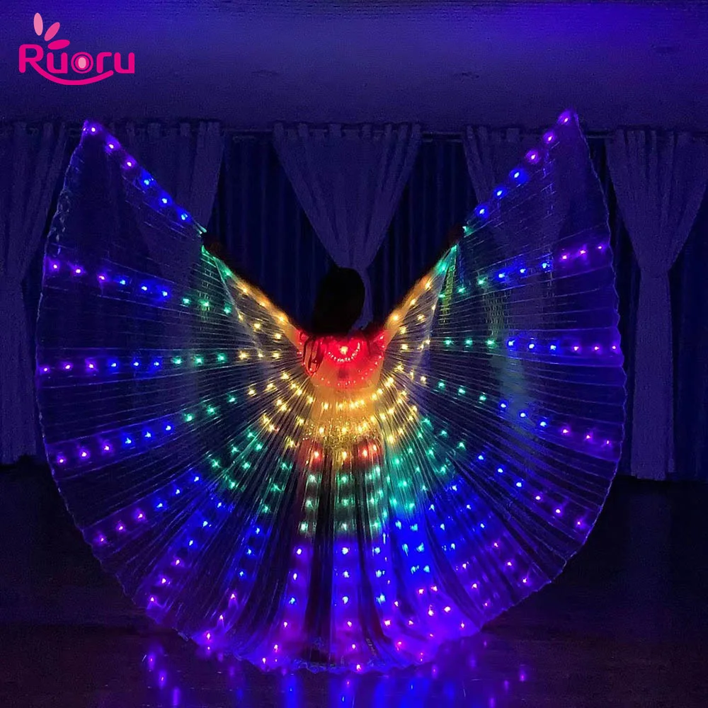 Top Trends: Ruoru Belly Dance LED Butterfly Wings Party Festival Performance Fluorescen Isis Wings Belly Dancing Carnival Shows Halloween Shoppable Styles