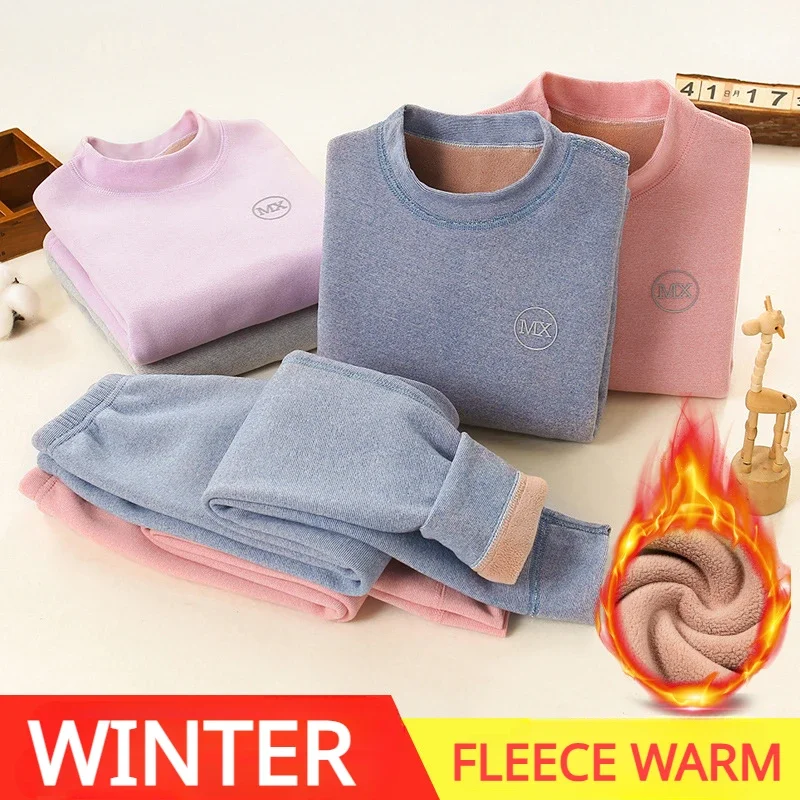 Top Trends: Thermal Underwear For Boys Fleece 37°C Constant Temperature Warm Two Pieces Children Winter Clothes Set Teenage Kids Long Johns Shoppable Styles