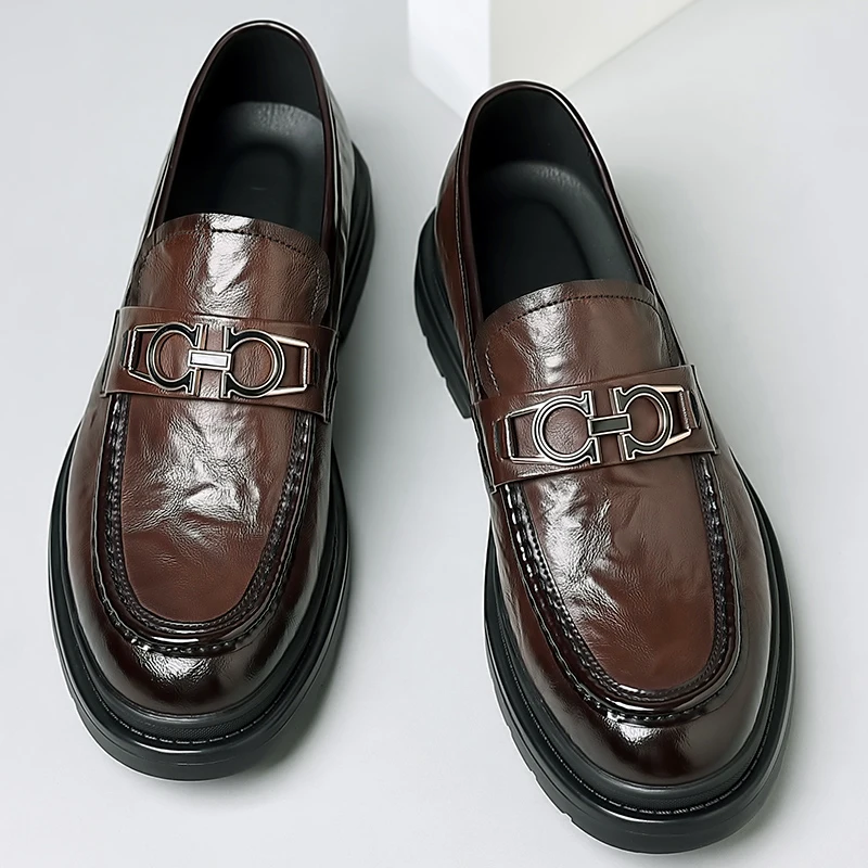 Top Trends: Men&#039;s Business Casual Leather Shoes Round Toe Formal Leather Shoes Confucian Gentleman Leather Shoes Shoppable Styles