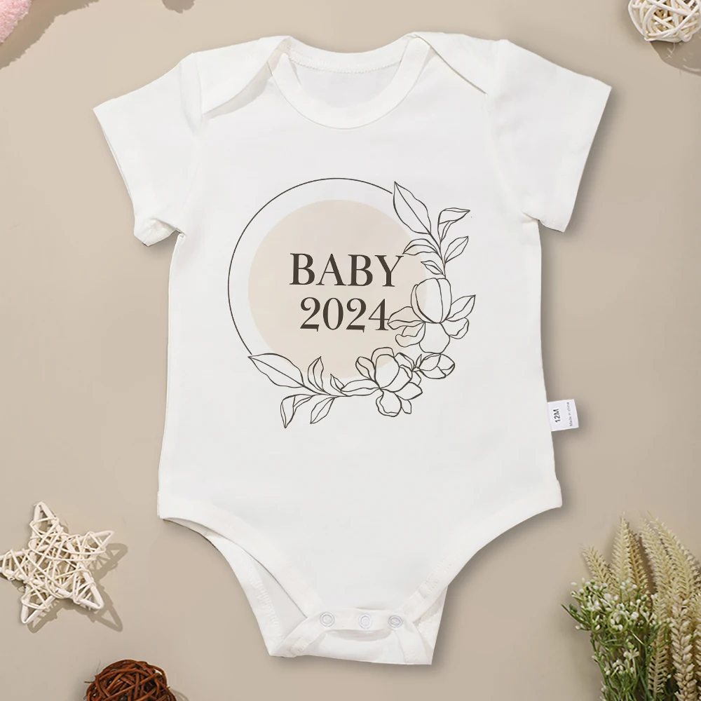 Top Trends: Baby 2024 Boys Girl Onesies Pregnancy Announcement Gift Newborn Clothes Aesthetic Cute Infant Romper Cotton Soft Ropa De Bebe Shoppable Styles