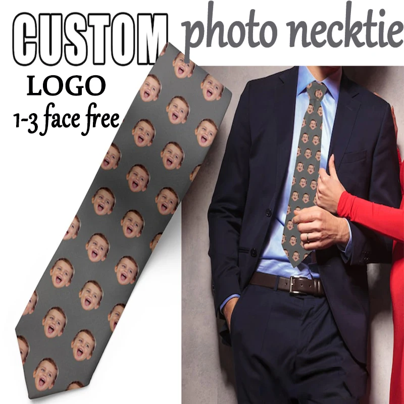 Top Trends: Private Custom Photo LOGO Necktie 3D Print Face Fashion New Polyester Men Women Tie Bar Club Party Festival Gift Tie Neutral Shoppable Styles