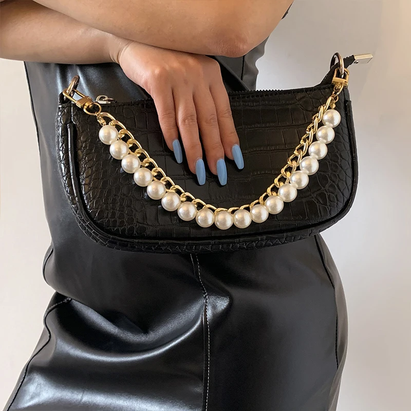 Top Trends: DIY Replaceable Bag Handle Bead Chain Bag Handle Bag Accessories Bead Handbag Strap Acrylic Handle Handbag Shoulder Bags Belts Shoppable Styles