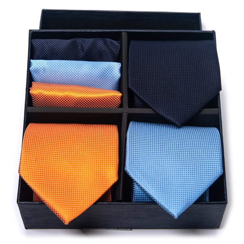 Top Trends: Gift Box Packing Silk Ties Men Novelty Hanky Set 3 Styles Wedding Men&#039;s Tie Formal Red Cravat For Business Necktie Shoppable Styles