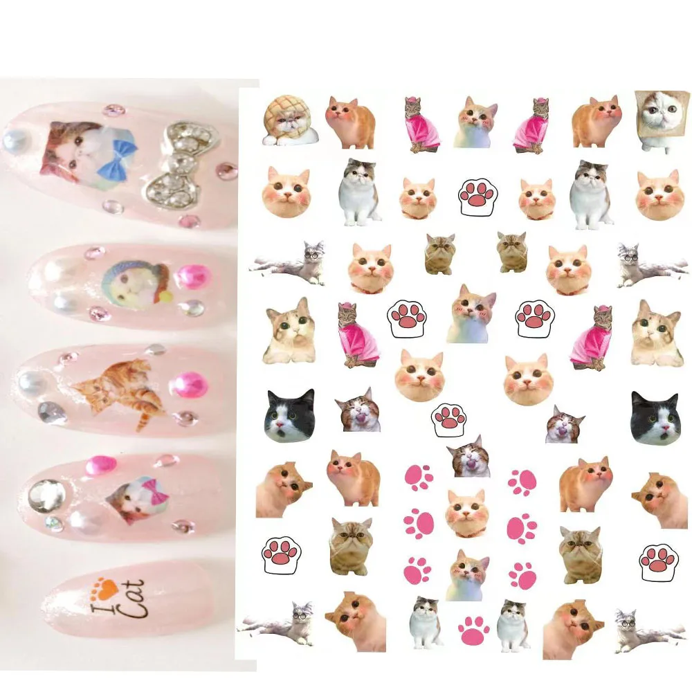 Top Trends: Lovely Cat 3D Nail Art Sticker Cartoon Corgi Shiba Inu Nail Decals DIY Slider For Nail Art Decoration Manicure Accessories Shoppable Styles