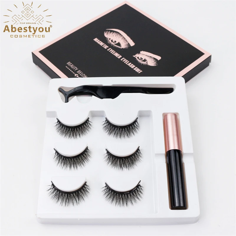 Top Trends: Abestyou 3pairs 12mm Natural Effect Cilios Magnetic Eyelashes Eyeliner Set Magnetyczne Lash Lift Packaging Boxes Bulk Wholesale Shoppable Styles